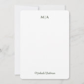 Monogramm und Name des botanischen grünen Öls Mitteilungskarte (Vorderseite)