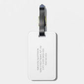 Monogramm und Name des Girly Grey Quatrefolie Lave Gepäckanhänger (Rückseite vertikal)