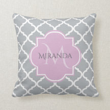 Monogramm und Name des Girly Grey Quatrefolie Lave