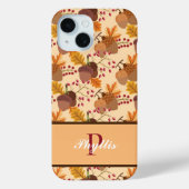 Monogramm und Name des Herbstfallen-Blätter - Case-Mate iPhone Hülle (Rückseite)