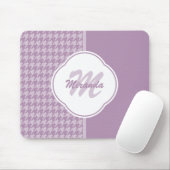 Monogramm und Name des hübschen Lila Hahnentrittmu Mousepad (Mit Mouse)