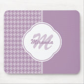 Monogramm und Name des hübschen Lila Hahnentrittmu Mousepad (Vorne)