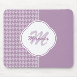 Monogramm und Name des hübschen Lila Hahnentrittmu Mousepad
