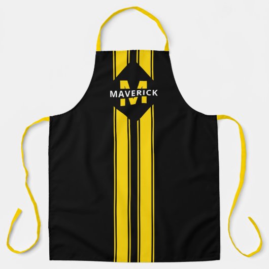 Monogramm und Name des männlichen Koch Schürze (Vorderseite)