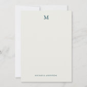 Monogramm und Name des modernen Blumenmusters Mitteilungskarte (Vorderseite)