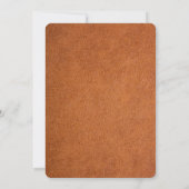 Monogramm und Name des modernen braunen Leders Mitteilungskarte (Rückseite)