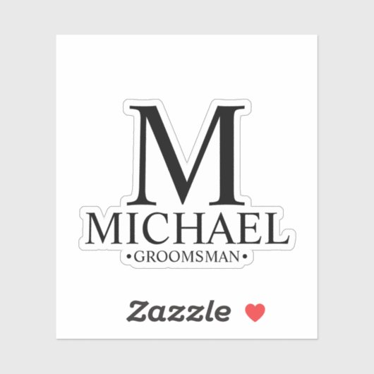 Monogramm und Name des modernen Personalisierten T Aufkleber (Blatt)