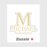 Monogramm und Name des modernen Personalisierten T Aufkleber<br><div class="desc">Fügen Sie Ihrer Hochzeit eine persönliche Touch mit einem personalisierten Aufkleber mit personalisiertem Monogramm,  Trauzeugen Name und Titel im klassischen Serif-Schriftart. Auch perfekt für Trauzeuge,  Vater der Braut und mehr. Bitte beachten Sie: Die Details der Folie werden im Kunstwerk simuliert. Bei der Herstellung dieses Produktes wird keine Folie verwendet.</div>