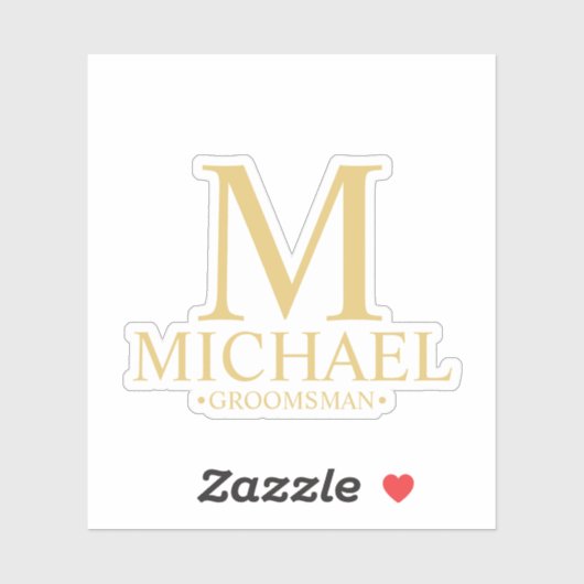 Monogramm und Name des modernen Personalisierten T Aufkleber (Blatt)