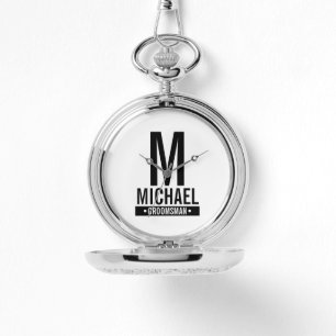 Monogramm und Name des personalisierten Trauzeugen Armbanduhr