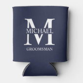 Monogramm und Name des Personalisierten Trauzeugen Dosenkühler (Vorderseite)