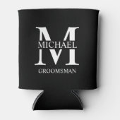 Monogramm und Name des Personalisierten Trauzeugen Dosenkühler (Vorderseite)