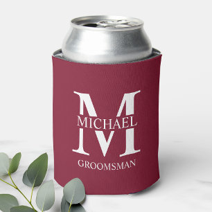 Monogramm und Name des Personalisierten Trauzeugen Dosenkühler