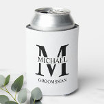 Monogramm und Name des Personalisierten Trauzeugen Dosenkühler<br><div class="desc">Klassische Geschenke für Personalisierten Trauzeuge mit dem Monogramm,  dem Namen und dem Titel des personalisierten Trauzeugen im klassischen Serifenstil auf weißem Hintergrund. Auch perfekt für Trauzeuge,  Vater der Braut und mehr.</div>