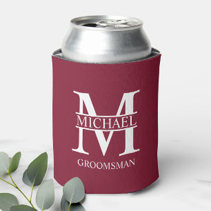 Monogramm und Name des Personalisierten Trauzeugen Dosenkühler