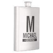 Monogramm und Name des personalisierten Trauzeugen Flachmann (Rechts)