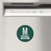 Monogramm und Name des personalisierten Trauzeugen Magnet (In Situ (Geschirrspüler))