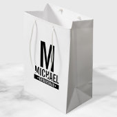 Monogramm und Name des personalisierten Trauzeugen Mittlere Geschenktüte