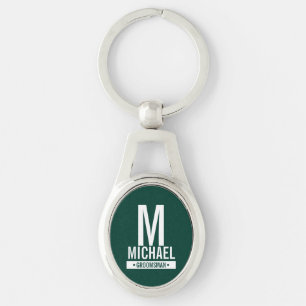 Monogramm und Name des personalisierten Trauzeugen Schlüsselanhänger