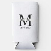 Monogramm und Name des Personalisierten Trauzeugen Selters Dosenkühler (Vorderseite)