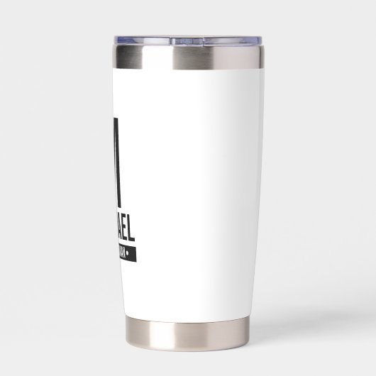 Monogramm und Name des personalisierten Trauzeugen Thermobecher (Rückseite)