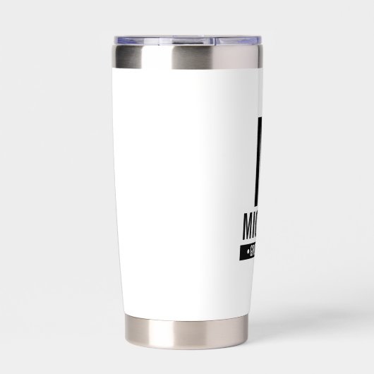 Monogramm und Name des personalisierten Trauzeugen Thermobecher (Vorderseite)