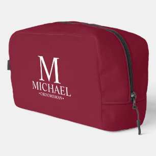 Monogramm und Name des Personalisierten Trauzeugen Waschbeutel