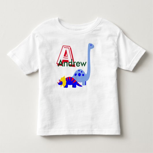 Monogramm und Name Dinosaurier-Shirt Kleinkind T-shirt (Vorderseite)