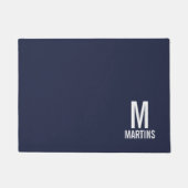 Monogramm und Name einer modernen Personalisierten Fußmatte (Vorderseite)