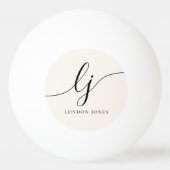 Monogramm und Name Einfache Elegante Personalisier Tischtennisball (Vorderseite)