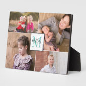 Monogramm und Name Foto Collage Fotoplatte (Seite)