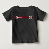 Monogramm und Name Fußball-Design Baby T-shirt (Vorderseite)