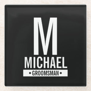 Monogramm und Name Glas C des personalisierten Tra Glasuntersetzer