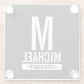 Monogramm und Name Glas C des personalisierten Tra Glasuntersetzer (Rückseite)
