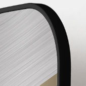 Monogramm und Name, Gold/schwarze Streifen, silber Pickleball Schläger (Linke Seite)