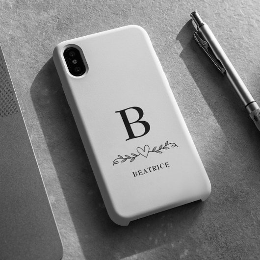 Monogramm und Name Herz Case-Mate iPhone Hülle