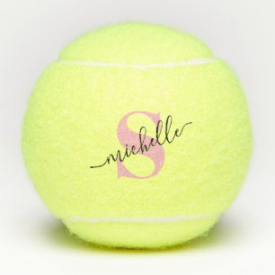 Monogramm und Name Kalligrafie Personalisiert Tennisbälle