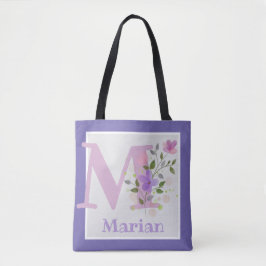 Monogramm und Name Marian mit Blume Tasche