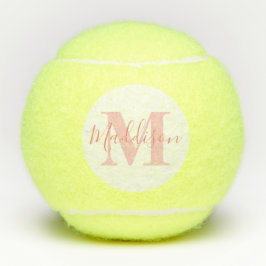Monogramm und Name Millennium Pink Tennisbälle