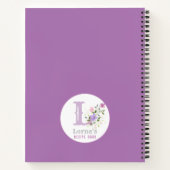 Monogramm und Name mit Blume Notizblock (Rückseite)