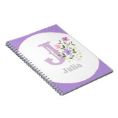 Monogramm und Name mit Blume Notizblock (Rechte Seite)
