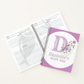 Monogramm und Name mit Blume Notizblock (Innenseite)