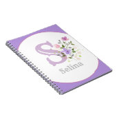 Monogramm und Name mit Blume Notizblock (Rechte Seite)