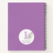 Monogramm und Name mit Blume Notizblock (Rückseite)