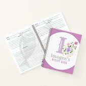 Monogramm und Name mit Blume Notizblock (Innenseite)