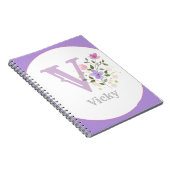 Monogramm und Name mit Blume Notizblock (Rechte Seite)