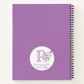 Monogramm und Name mit Blume Notizblock (Rückseite)