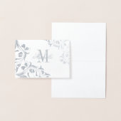 Monogramm und Name mit Blumenmuster Folienkarte (Anzeige)
