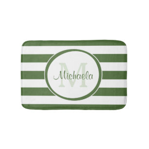 Monogramm und Name mit modischen sogar grünen Badematte