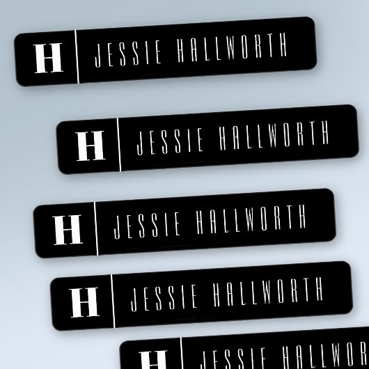 Monogramm und Name Modern | Bekleidung aus Eisen Etiketten